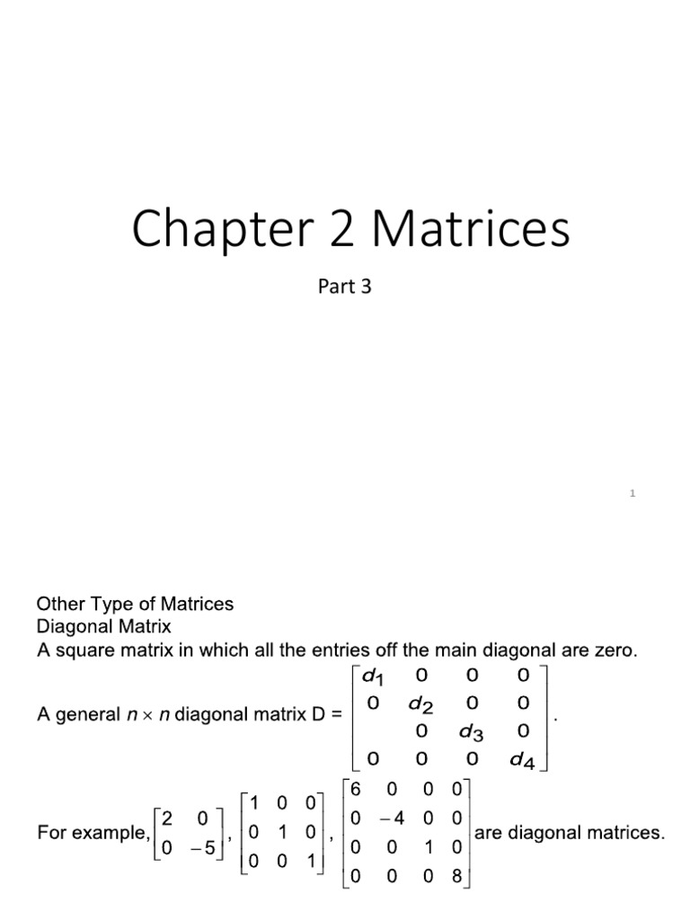 Chapter 2 Matrices Part 3 | PDF
