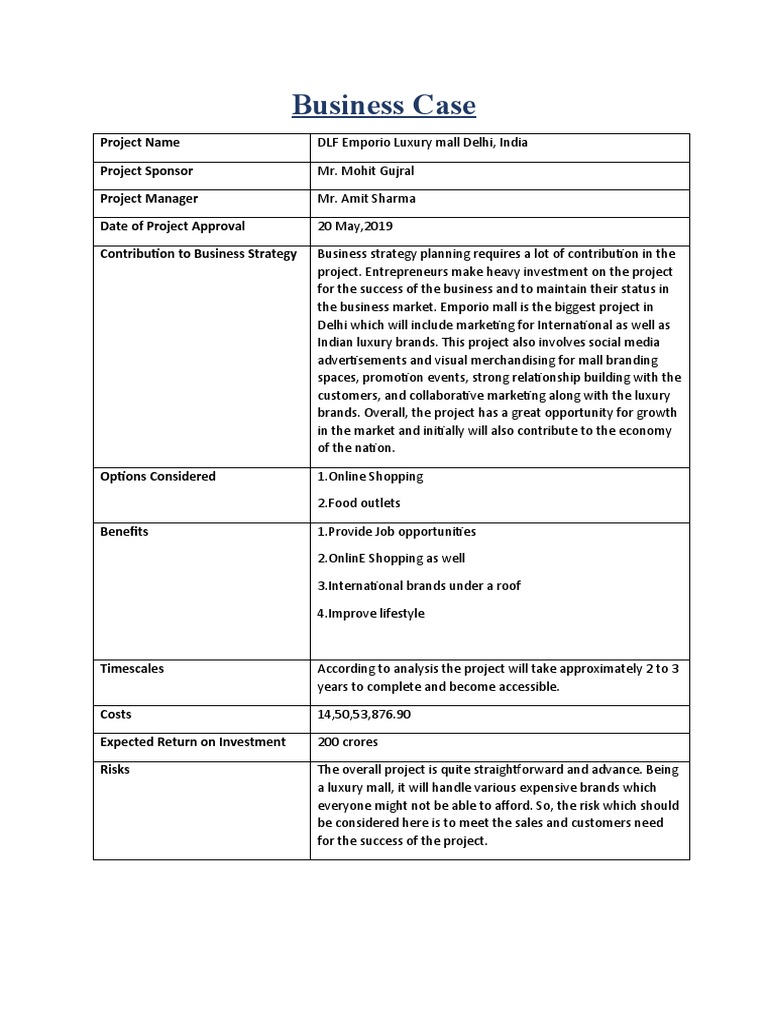 Business Case PDF Brand Promotion And Marketing Communications