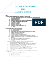 Pangani Post Mock Examination 2022 Marking Scheme