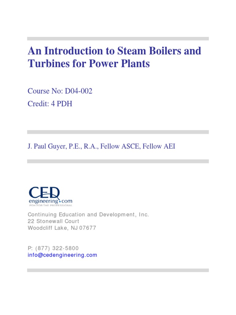 An Introduction To Steam Boilers and Turbines For Power Plants R1 PDF