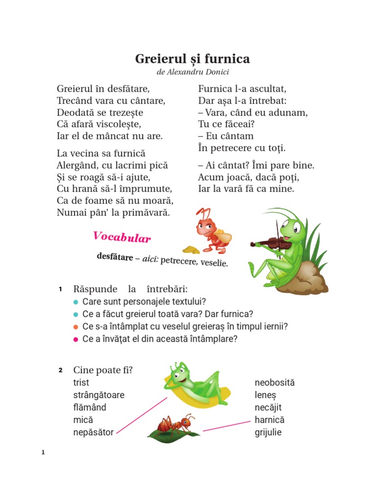 Greierul Si Furnica | PDF