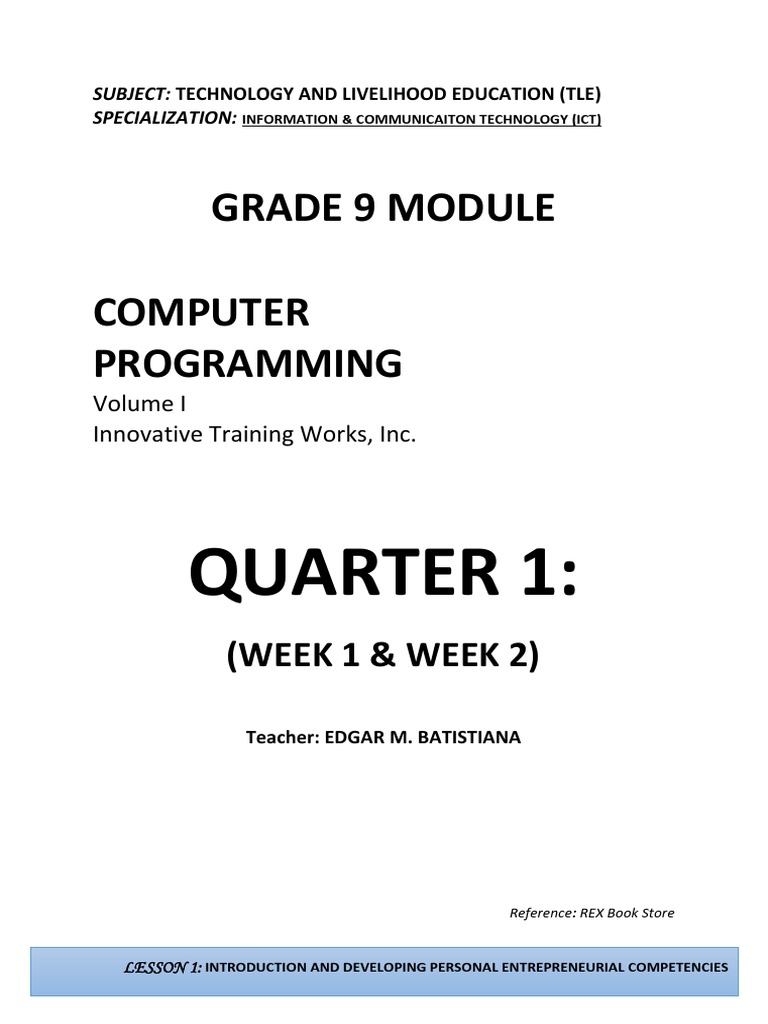 Comp. Programming Week 1&2 | PDF | Computing | Information And ...