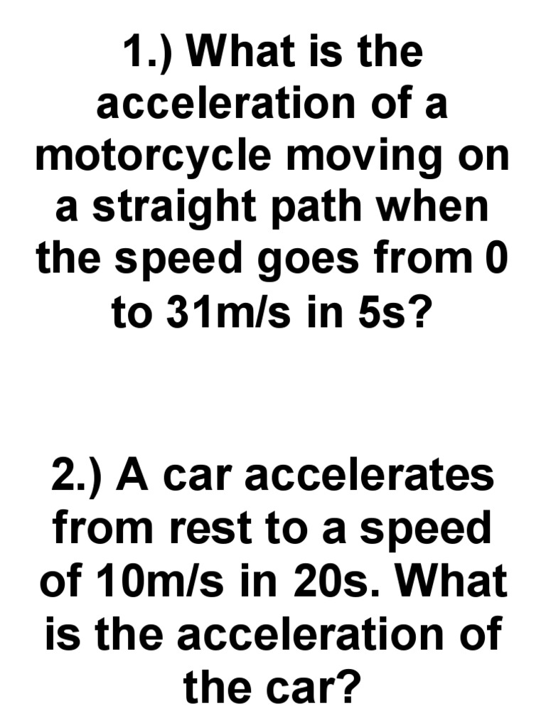 Uniform Accelerated Motion Problem Solving PDF