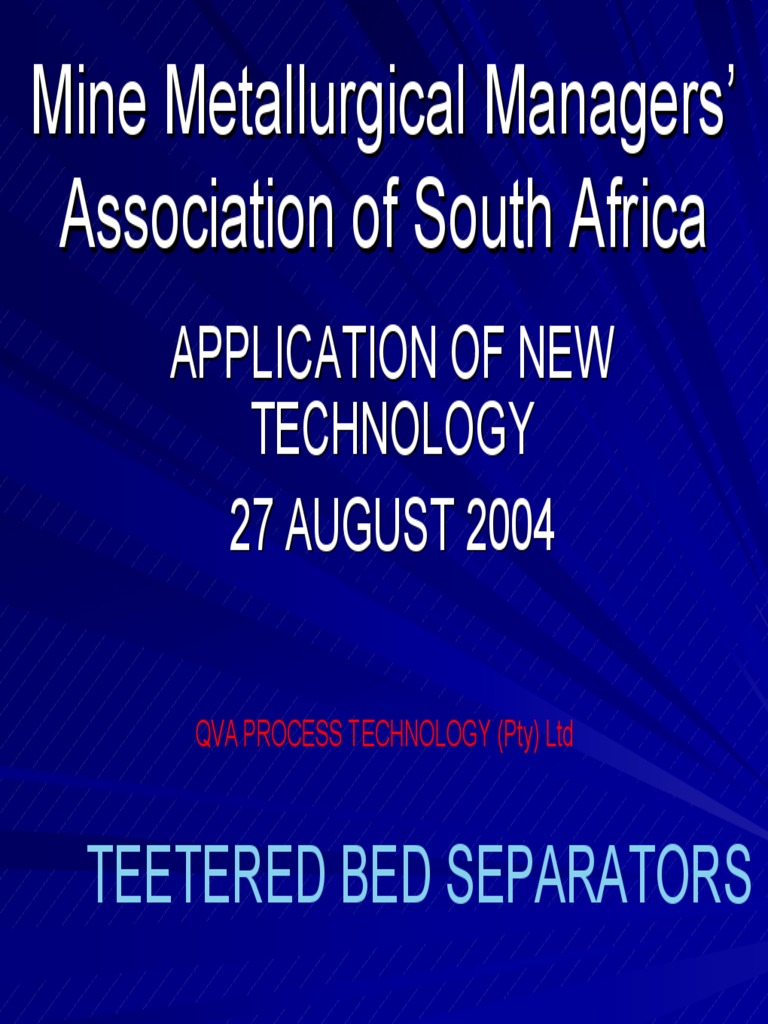 Teetered Bed Separator Technology Overview | PDF | Fluid Dynamics | Magma