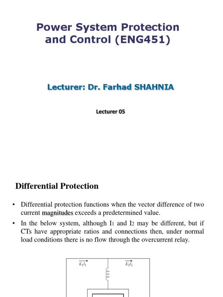 ENG451 6 Power System Protection PDF Transformer Electrical