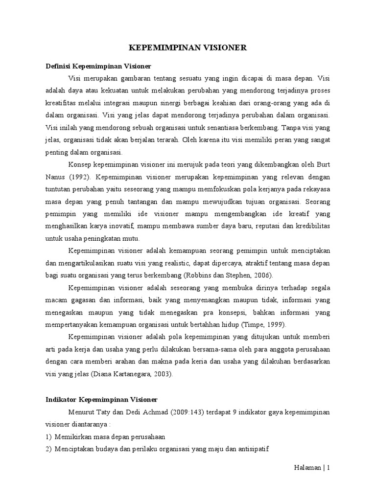 Kepemimpinan Visioner | PDF