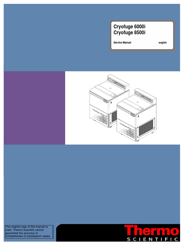 Service Manual Heraeus Cryofuge 6000i, 8500i PDF Mains Electricity Electric Motor