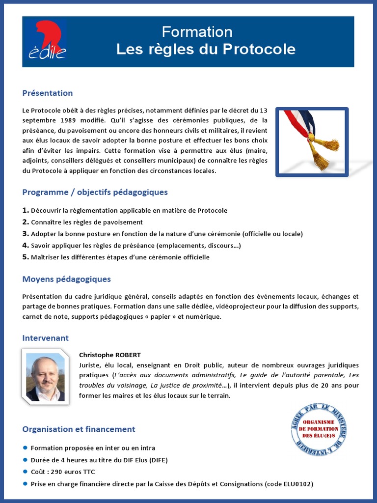 Formation sur les règles du Protocole | PDF