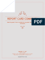 Report Card Comments: Made For Grade 3-4 But Is Suitable For Any Grade. Editable and Very Convenient