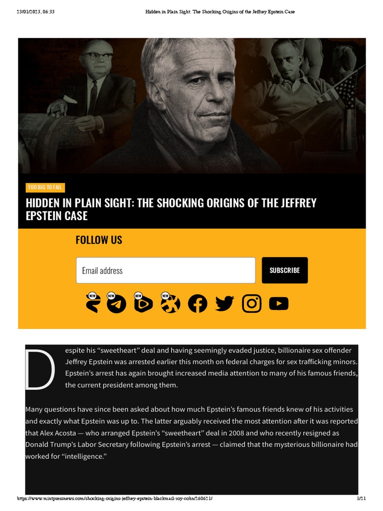 Hidden in Plain Sight - The Shocking Origins of The Jeffrey Epstein ...