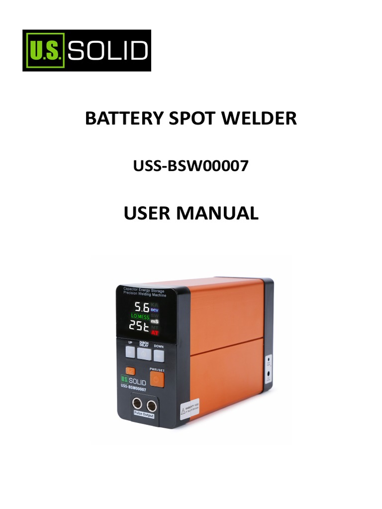 ManualBattery Spot Welder JFBSW00013 PDF