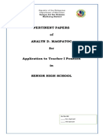 Cover Page For Applicants Folder