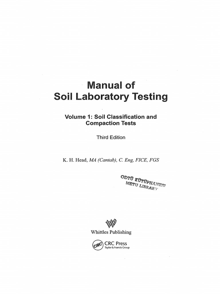 Manual of Soil Laboratory Testing Soil Classification and Compaction