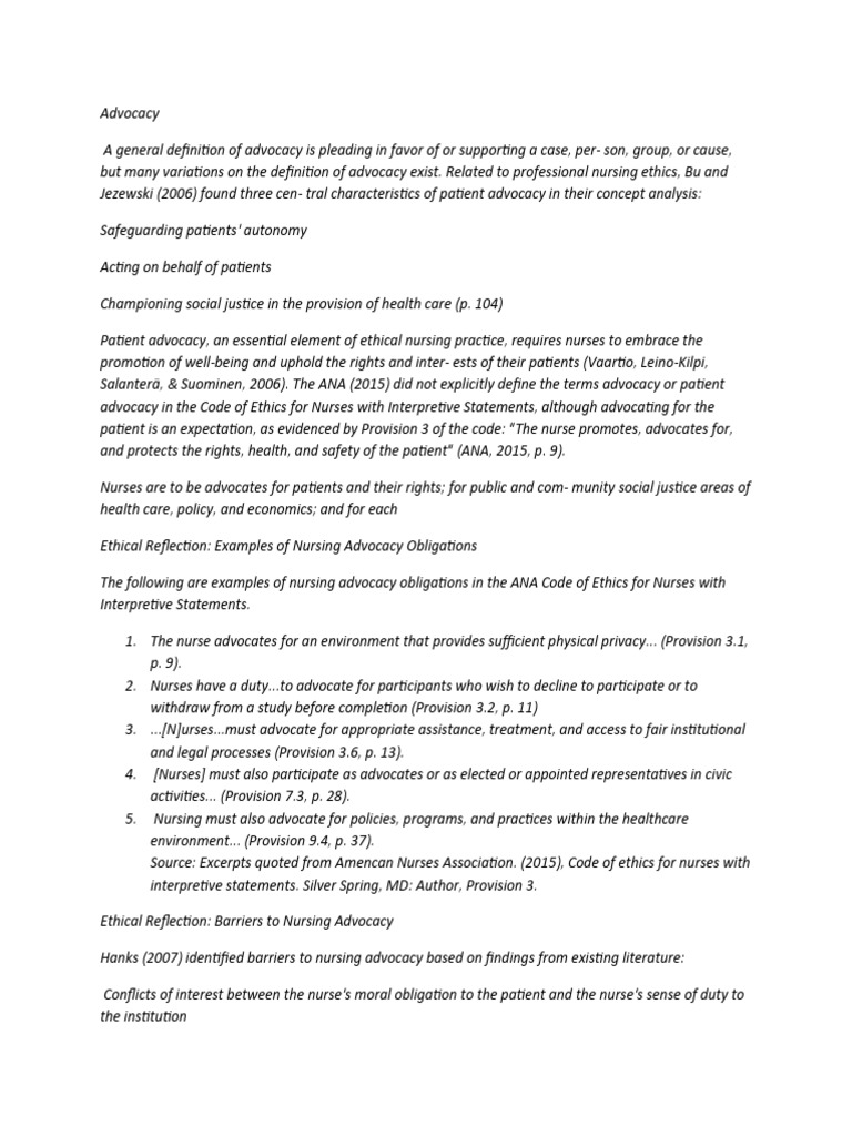 Advocacy Pdf Nursing Health Care