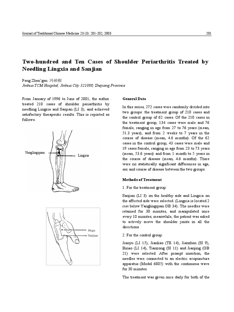 Frozen Shoulder Lingjia San Jian | PDF | Traditional Chinese Medicine ...