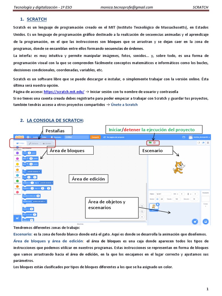 Introducción a Scratch para 1º ESO | PDF | Scratch (lenguaje de ...