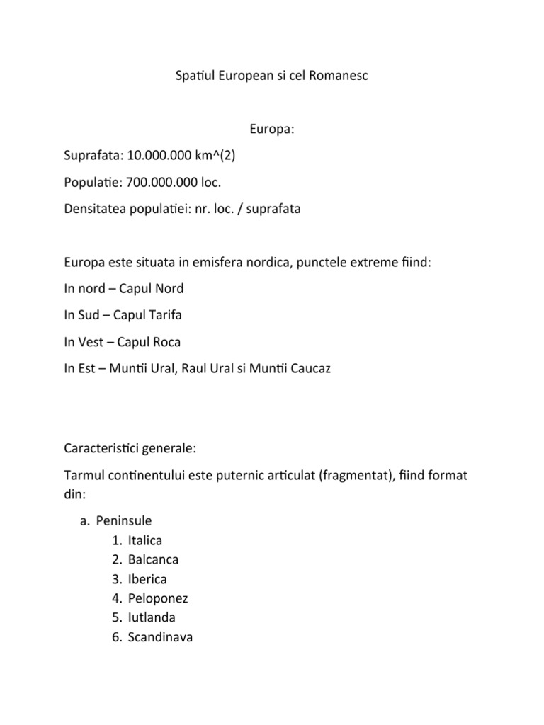 Spatiul European Si Cel Romanesc | PDF