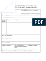 University of Sunderland Programme Assessment Cover Sheet / Feedback Form