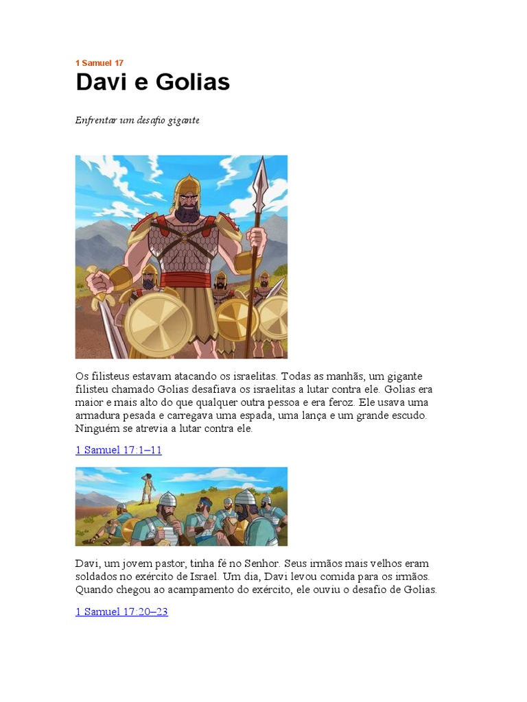 Davi e Golias: A Vitória do Pastor | PDF, image size:768x1024