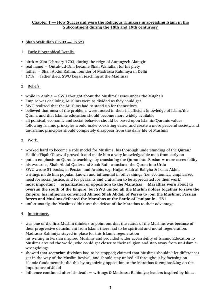 Chapter One - Religious Thinkers - Reformers | PDF | Jihad | Abrahamic ...