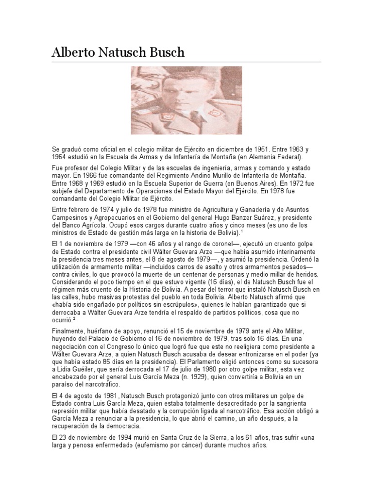Alberto Natusch Busch | PDF
