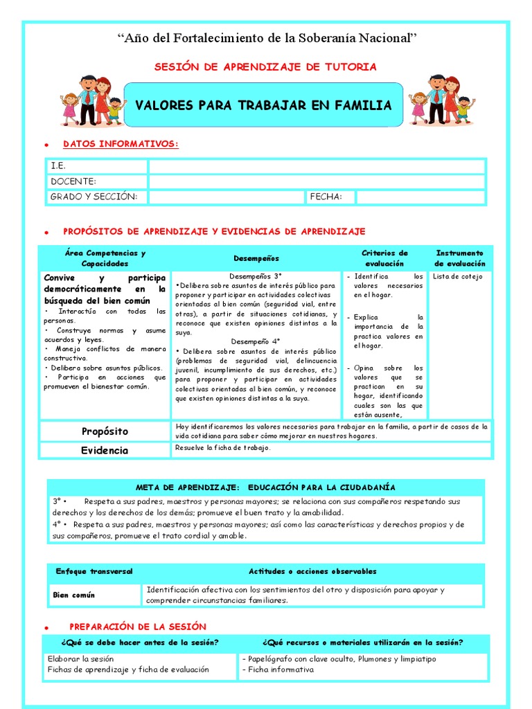 Valores Esenciales en la Familia | PDF | Evaluación | Familia