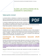 ¿CÓMO SE EVALÚAN LAS DIFICULTADES EN EL PROCESAMIENTO SENSORIAL - CEI València