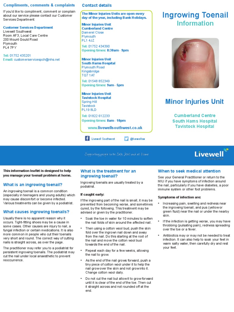 Ingrowing Toenail Information PDF Diseases And Disorders Clinical