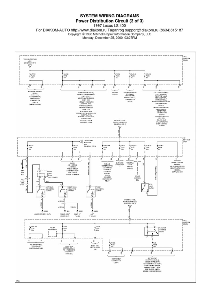 Power Distribution Circuit 3 of 3 Circuit Diagram