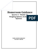Homeroom Guidance: Quarter 2 - Module 11: Weighing Options, Seeking Opinions