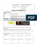 Evaluacion Matematica 1° Medio