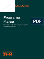 Programa Marco de Ciudadanos para Las Elecciones Del 28M