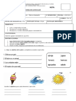 1° EVALUACIÓN DE LENGUAJE Adjetivos, PR-PL-BR 2° Básico