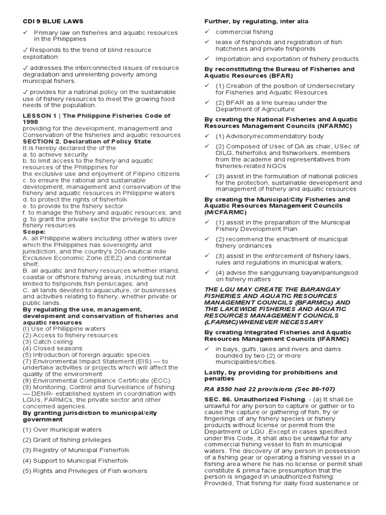 Blue Laws PDF Fishery Justice