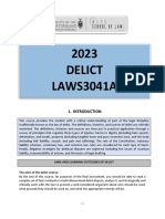 Delict Course Outline 2023