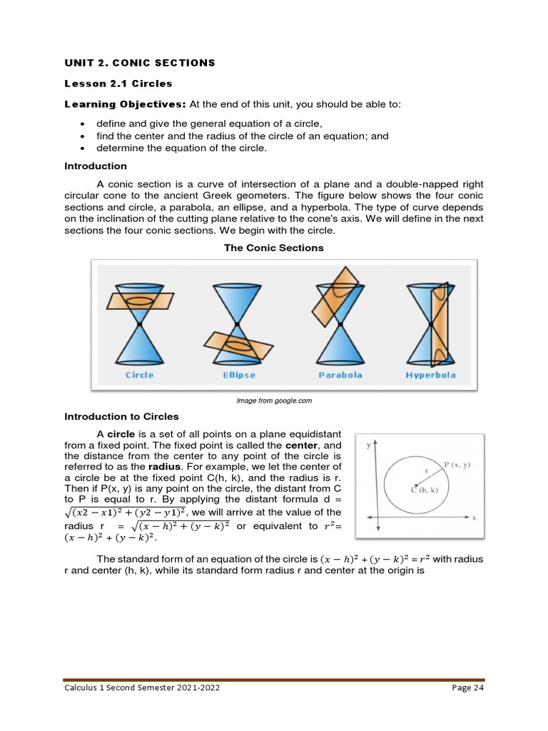Unit 2 Lessons 2.1 To 2.2 | PDF | Circle | Algebraic Geometry