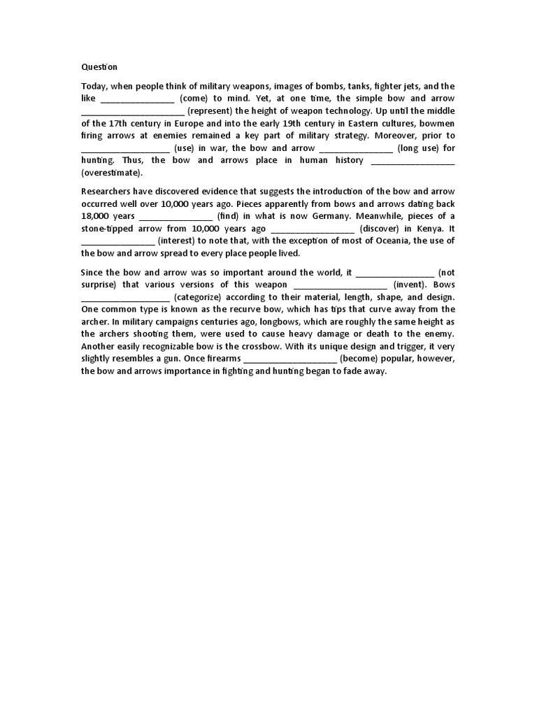 Tenses Exercises 3 PDF Bow And Arrow Archery