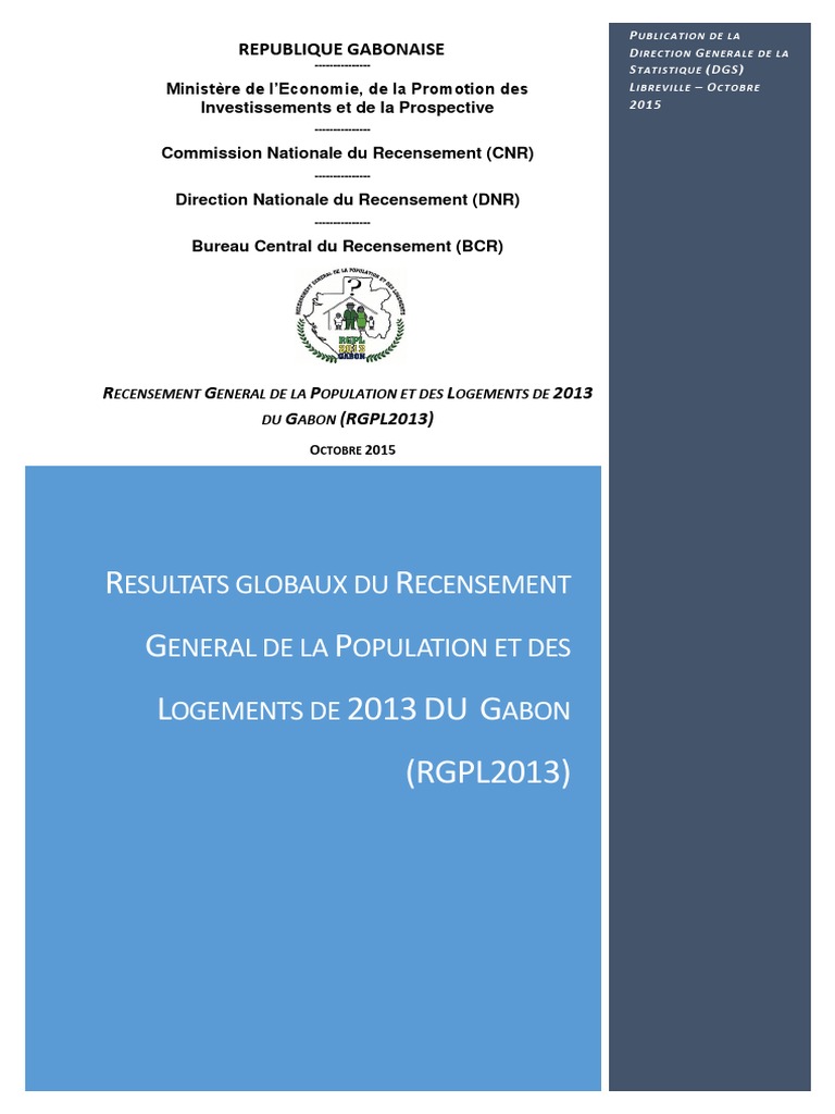 Résultats du Recensement 2013 au Gabon | PDF