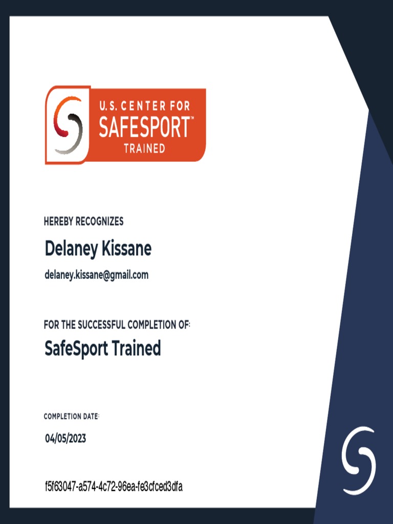 Safesport Certificate Core PDF