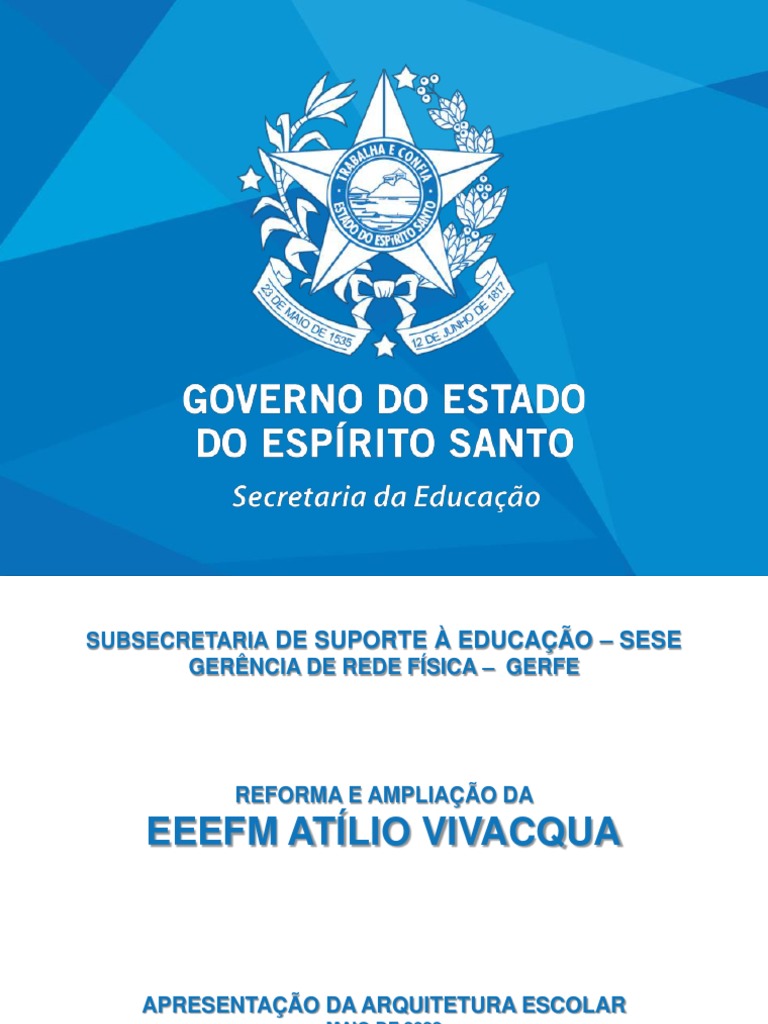 Reforma da EEEFM Atílio Vivacqua | PDF