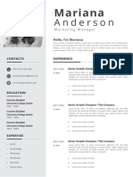 Black and Green Simple Modern Resume