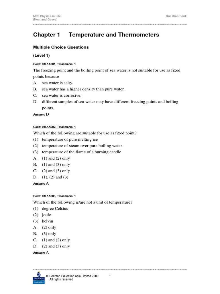 Temperature Measurement MCQs | PDF | Thermometer | Temperature