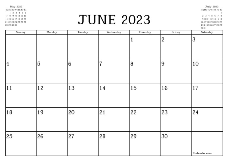 June 2023 Calendar Overview | PDF