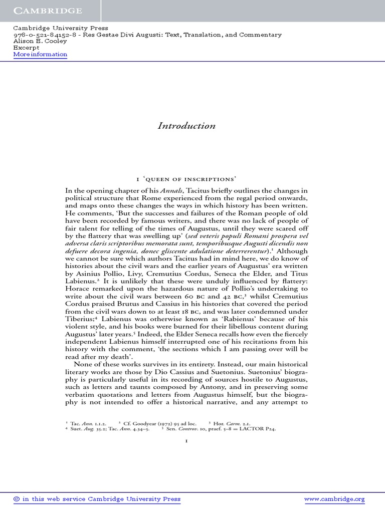 Insights into Res Gestae Divi Augusti | PDF | Augustus | Ancient Rome