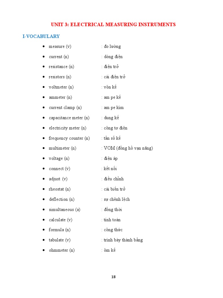 3. Unit 3. Electrical Measuring Instruments PDF Voltage