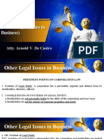 RFB 301 (Other Legal Issues in Business) : Atty. Arnold V. de Castro