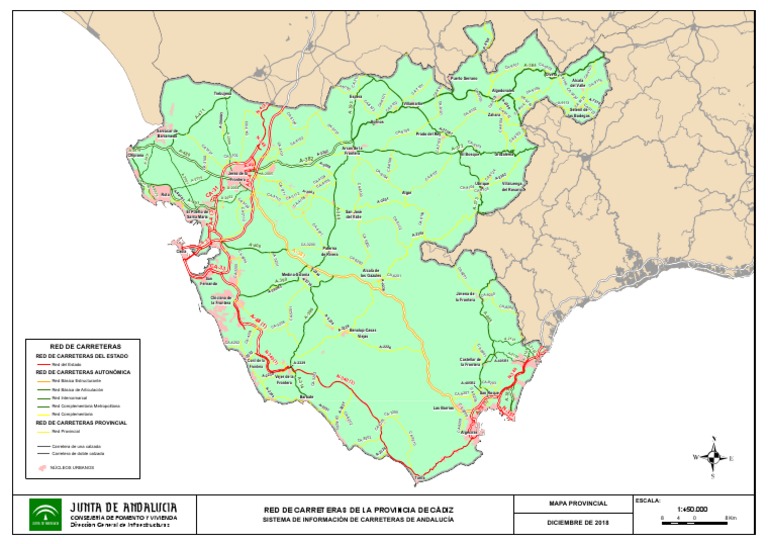 2018 Mapa Carreteras Cadiz | PDF