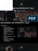 Delivering An Impromtu Talk