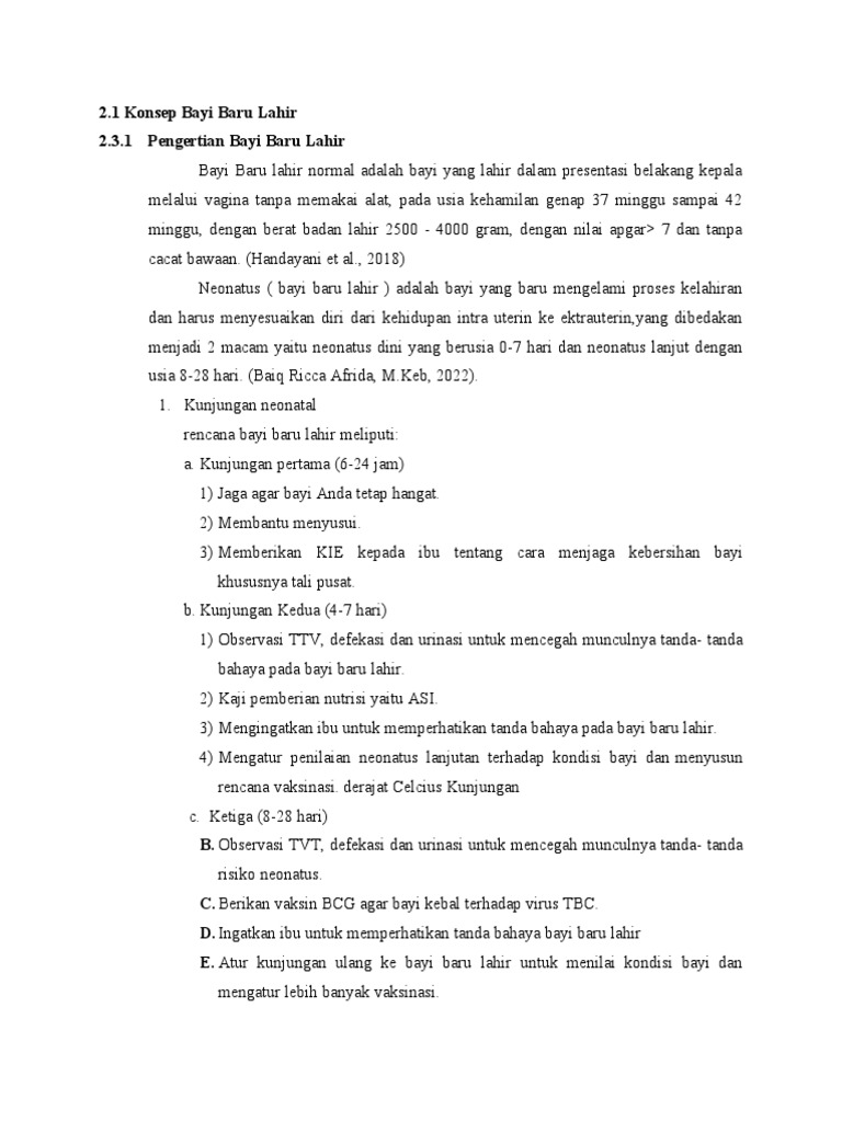 File Bab 2 Konsep Bayi Baru Lahir | PDF
