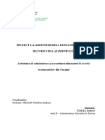 Proiect La Administrarea Restaurantului Si Securitatea Alimentara